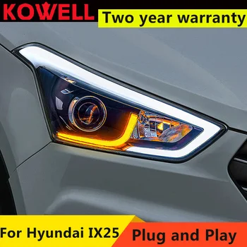 Hyundai için IX25 2015 -2018 Creta LED Farlar LED sinyal lambası LED DRL Bi-Xenon Bi-LED Yüksek İşın Düşük İşın