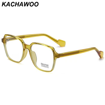 Kachawoo yeşil anti mavi ışık gözlük çerçeve erkekler için TR90 asetat büyük kare retro gözlük aksesuarları kadın dekorasyon