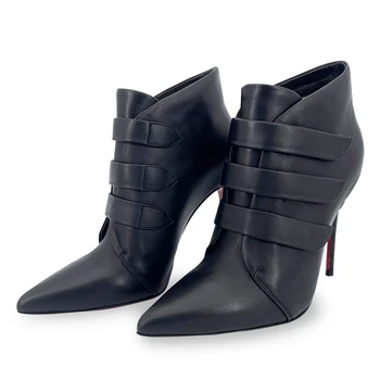 Kadın Botları Kış Deri Kısa Çizme İngiliz tarzı ayakkabılar Düz Topuk İş Çizme Motosiklet kısa çizmeler Rahat Ayak Bileği Ayakkabı