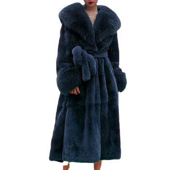 Kadın Parker Kış Kürk Sıcak Büyük Boy Düz Renk Kürk ve Taklit Kürk Kadın Yeni Rahat Uzun Kollu Mizaç Kadın Kürk ceket Y72