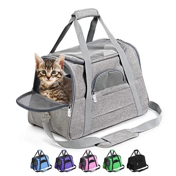 Kedi Köpek taşıma çantaları Giden Seyahat Yumuşak Pet Taşıyıcılar Taşınabilir Nefes Katlanabilir Çanta Evcil Çanta w / Kilitleme Güvenlik Fermuarlar