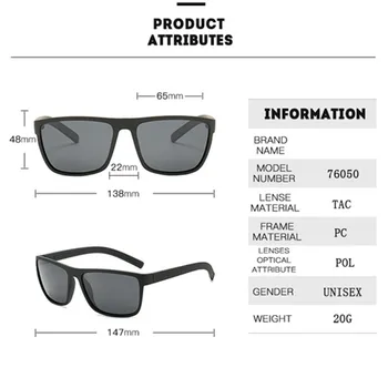 Klasik Moda Polarize Güneş Gözlüğü Erkekler Marka Tasarımcısı Kare Gözlük Kadın Sürüş güneş gözlüğü Erkek Spor UV400 4
