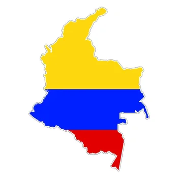 Kolombiya Bayrağı Harita Çıkartmaları Ulusal Vatanseverlik Vinil Pvc Motosiklet Trim Otomobil Parçaları 13cm