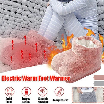 Kış sıcak ayak ısıtıcı elektrikli ayak ısıtıcı ısıtıcı USB ısıtma çizme ısıtıcı peluş sıcak ayakkabı ayak kış ısıtıcı ısıtmalı tabanlık