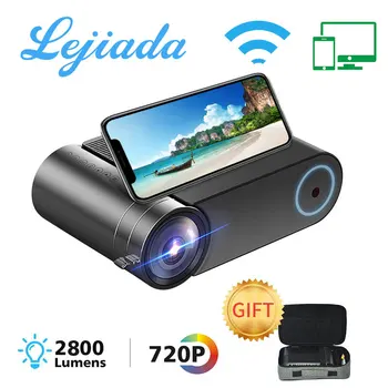 LEJIADA YG551 Taşınabilir Mini Projektör LED Doğal Çözünürlük 1280x720P Çoklu Ekran Telefon Yansıtma HD Video Medya Oynatıcı