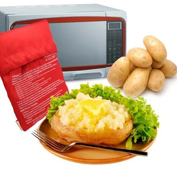 Marka yeni kırmızı yıkanabilir tencere çanta fırında patates patates mikrodalga fırın hızlı pişirme patates mutfak aksesuarları