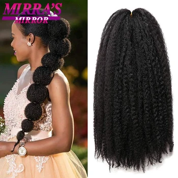 Marley Örgü Saç Sahte Locs Tığ Saç 18 İnç Afro Kinky Kıvırcık Tığ Örgüler sentetik saç uzantıları Kadınlar için