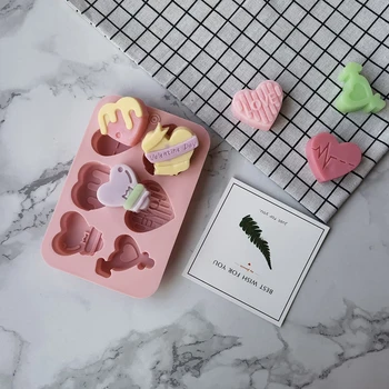 Melek Aşk Kalp Şekilli Silikon Çikolata Kalıp Kek Pişirme Araçları El Yapımı Sabun Mum Kalıp sevgililer Günü Dekoratif Hediye 2