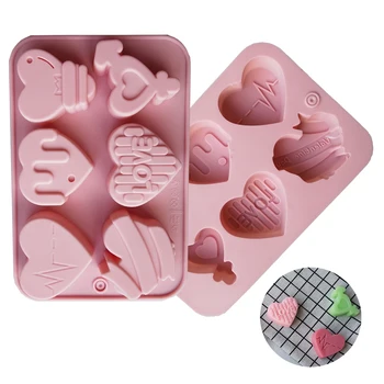 Melek Aşk Kalp Şekilli Silikon Çikolata Kalıp Kek Pişirme Araçları El Yapımı Sabun Mum Kalıp sevgililer Günü Dekoratif Hediye 4