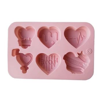 Melek Aşk Kalp Şekilli Silikon Çikolata Kalıp Kek Pişirme Araçları El Yapımı Sabun Mum Kalıp sevgililer Günü Dekoratif Hediye 5