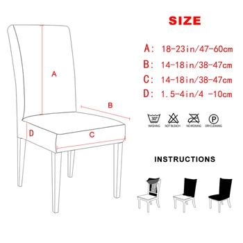 Mermer Tarzı Polyester Streç sandalye kılıfı Yemek Odası İçin Anti-Kirli Elastik klozet kapağı Çıkarılabilir Düğün Parti Ziyafet İçin 4
