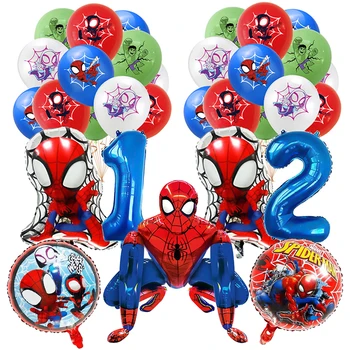 Mutlu Doğum Günü Partisi Dekorasyon Disney Karikatür Örümcek Adam Balonlar Bebek Duş Folyo Balonlar Çocuk Oyuncakları Hava Globos Hediyeler Malzemeleri