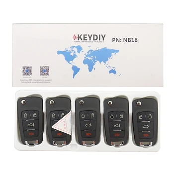 OkeyTech 5 ADET KEYDIY 4 Düğme Çok fonksiyonlu KD NB Serisi NB18 Uzaktan Anahtar KD900 KD900+ URG200 (Tüm Fonksiyonlar Bir Anahtar) 5