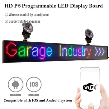 P5 82cm 12V SMD2121 RGB İşareti Tam Renkli araç LED ekran Kartı Kapalı Programlanabilir Kaydırma Metin Mesajı Reklam Ekranı
