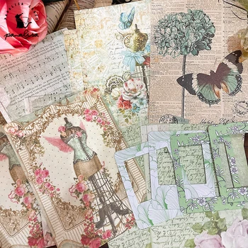 Panalisacraft Çiçek Kelebek vintage kağıt parçaları Scrapbooking kağıt etiket paketi el yapımı kraft el işi kağıdı Arka Plan pedi kartı