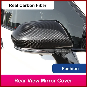 QHCP Araba Dikiz Aynası Kapağı Gerçek Karbon Fiber Özelleştirilmiş vites topuzu Kafa Hız Değiştiren Kafa Toyota Camry Avalon 2018 2019
