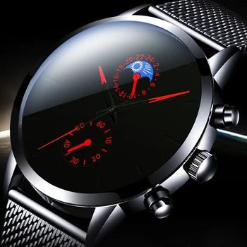 Reloj Hombre Mode Uhr Männer Business Uhren Luxus Klassische Schwarz Edelstahl Mesh Gürtel Quarz Armbanduhr Montre Homme