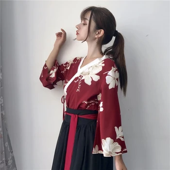 Retro Japon Tarzı Vintage Haori Kawaii Kız Kadın Çiçek Kimono Elbise Parti Yukata asya kıyafetleri Etekler Vestidos Sıcak Satış