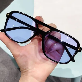 Retro Lüks Tasarım güneş gözlüğü Unisex Vintage Kare Güneş Gözlüğü Erkekler Kadınlar için Tam Çerçeve Açık Sürüş Shades Gözlük 2