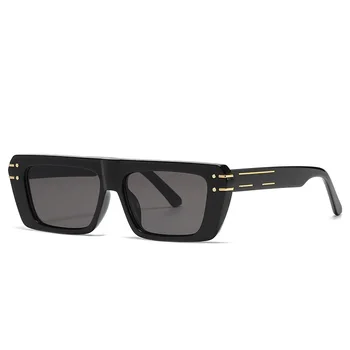 Retro Metal moda güneş gözlükleri Erkekler Ve Kadınlar İçin Küçük Tasarımcı Kare Gözlük UV400