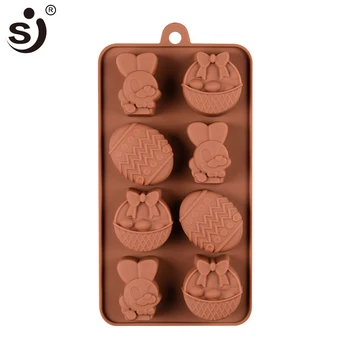 SJ silikon kalıpları çikolata pişirme hayvan paskalya yumurta şekilli şeker kek dekorasyon araçları ısıya dayanıklı fırın emniyet kek kalıpları 0