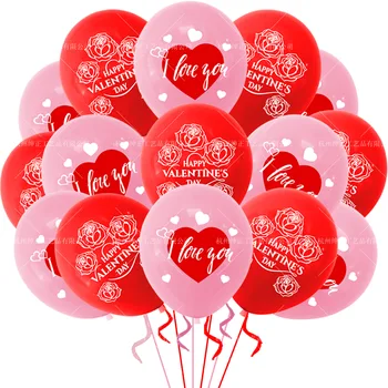 Sevgililer Günü Lateks Balon Pembe Kırmızı Gül Çiçek Balon Aşk Sevgililer Balon Mutlu Sevgililer Parti Dekor Ev İçin 2023 Balon