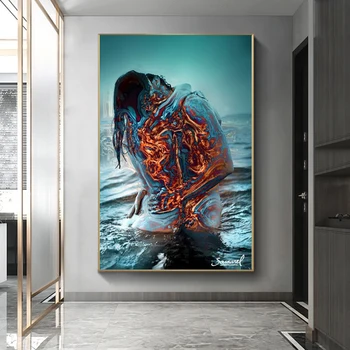 Soyut Çıplak Çift Tuval Boyama Seksi Vücut Sevgilisi Posteri ve Baskılar duvar Sanatı Resimleri ıçin Oturma Odası Ev Dekor Cuadros 5