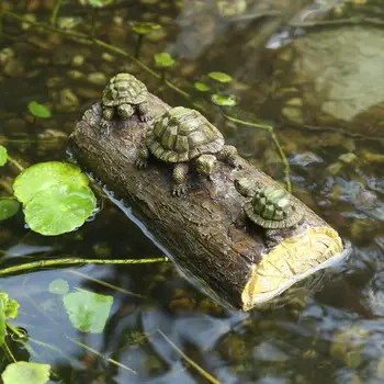 Su Yüzen Kaplumbağa Süs Hayvan Figürleri Bahçe Heykeli Gerçekçi El Sanatları Hediye Kaplumbağa Tırmanma Platformu Açık Kapalı