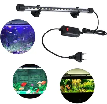 Su geçirmez LED akvaryum ışıkları balık tankı ışık çubuğu mavi / beyaz 20/30/40CM dalgıç sualtı takılabilir lamba su dekor AB