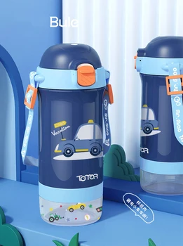 Termal şişe 316 paslanmaz çelik yalıtımlı su ısıtıcısı karikatür sıçrama kapak içme bardağı açık su şişesi çocuklar için