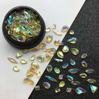 Tırnak Aurora Ab kristal cevheri Taklidi Dekorasyon Senfoni Reçine Nail Art İpucu Boncuk Lehçe Manikür Takı Charm Taş 1