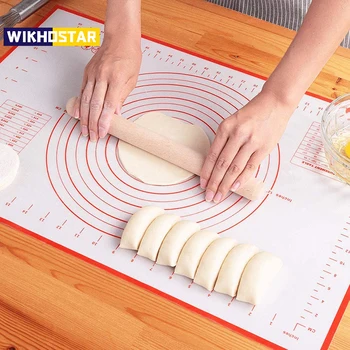 WIKHOSTAR Silikon Pişirme Mat Kullanımlık Yoğurma Pedi yapışmaz Levha Pizza hamur makinesi Pasta Pişirme Araçları Bakeware Aksesuarları