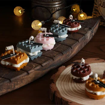Waffle Çerezler Silikon Mum Kalıp DIY Alçı Alçı El Sanatları Kalıp Bisküvi Çikolata Sabun Silikon Kalıpları Mum Reçine