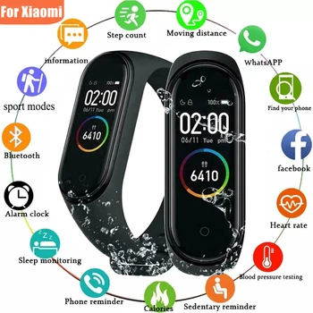 Xiaomi Akıllı İzle Erkekler Kadınlar Spor Su Geçirmez Smartwatch Android IOS İçin Akıllı Saat Kalp Hızı Kan Basıncı Monitörü izle