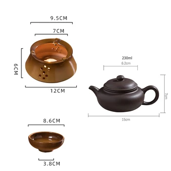 Y Japon tarzı çay ısıtıcı Mum ısıtma yağ yakıcı uçucu yağ Aromaterapi soba seramik demlik difüzör yılbaşı Hediyeleri 5