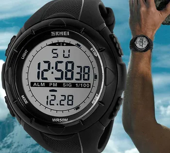YENİ 2019 skmeı Erkek spor saat Dijital Kol Saatleri reloj hombre Büyük Arama Askeri Alarm Şok Dayanıklı Su Geçirmez Izle erkek 2