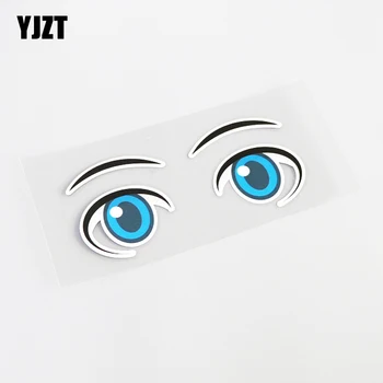 YJZT 13.5 CM * 5.1 CM Karikatür Kişilik Gözler PVC Araba Pencere Sticker Çıkartması 13-0458