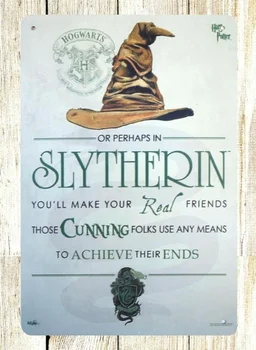 Ya da belki Slytherin'de gerçek arkadaşlarınızı metal tabela sanatı yapacaksınız 20x30cm 8x12inch 