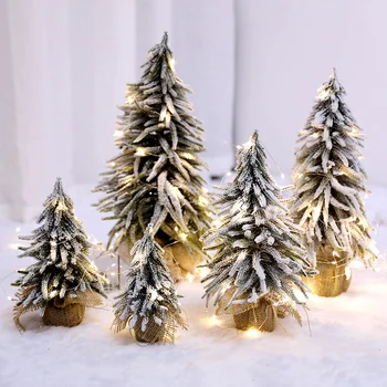 Yapay Noel ağacı merry christmas dekorasyon ev küçük saksı mini süsler sahte bitki çelenk hediye navidad