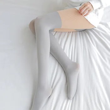 Yeni Tayt Kadın Sonbahar Kış Sevimli Yanlış Yüksek Diz Tayt Kızlar İçin Şeker Renk Külotlu Çorap Soğutma Sıvısı Femme Rajstopy