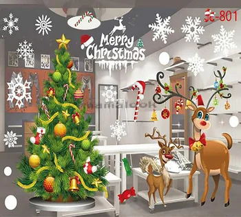 Yeni Yıl Noel ev dekor Duvar Sticker pencere sticker kar tanesi Santa pencere çıkartmaları Noel duvar çıkartmaları çocuk odaları için