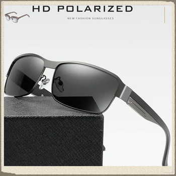 Yeni erkek Polarize Güneş Gözlüğü Yüksek Kaliteli Sürüş Balıkçılık güneş gözlüğü Erkekler İçin Vintage Metal Erkek Shades Adam parlama Önleyici UV400