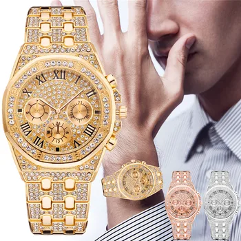 Yeni erkek hediye İzle Moda Altın Saatler erkekler için Marka Lüks Saat Paslanmaz çelik Kuvars kol saatleri Otomatik kadın izle