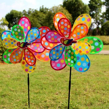 Yeni Çift Katmanlı Tavuskuşu Lazer Pul Fırıldak Renkli Rüzgar Spinner ev bahçe dekoru Yard Çocuk Oyuncak