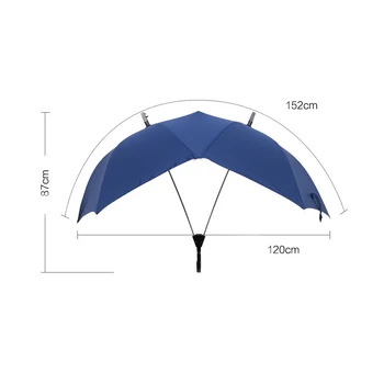 Yüksek Kaliteli Uzun saplı İki kutuplu Çift Şemsiye Erkekler Yağmur Kadın Yarı Otomatik İş Hediye Şemsiye Rüzgar Geçirmez Güneş şemsiyeleri 1