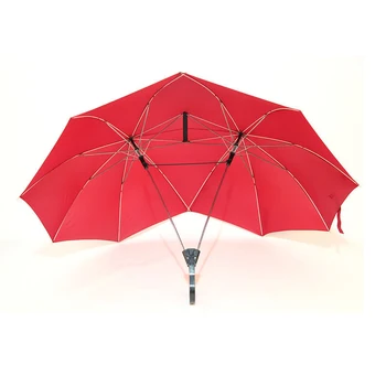 Yüksek Kaliteli Uzun saplı İki kutuplu Çift Şemsiye Erkekler Yağmur Kadın Yarı Otomatik İş Hediye Şemsiye Rüzgar Geçirmez Güneş şemsiyeleri 2
