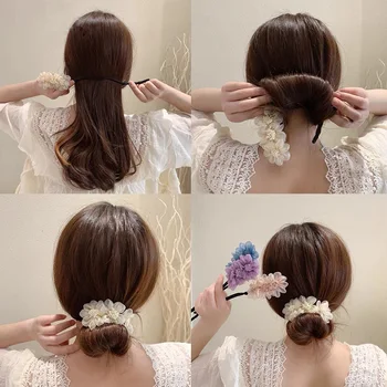 Zarif Şifon Çiçekler Kadın Saç Bantları saç aksesuarları Kore Maruko Saç Modelleri Yapma Hairbands Moda Kızlar Şapkalar 2021