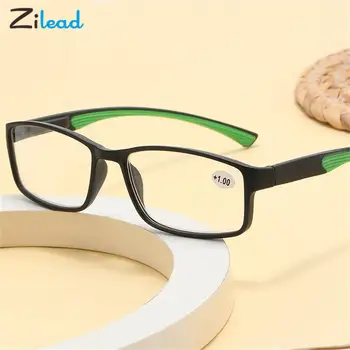 Zilead Yüksek Çözünürlüklü okuma gözlüğü Moda Vintage Kadın Erkek TR90 Elastik Okuma Presbiyopik Gözlük Çerçevesi Diyoptriden+1+2+4