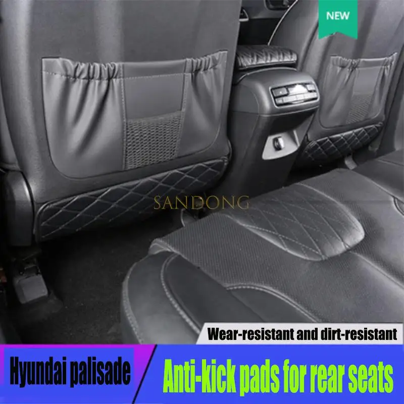 2019-2022 Hyundai palisade anti-kick pad ithal palisade arka koltuk anti-kick deri ped iç anti-kirli çıkartmalar