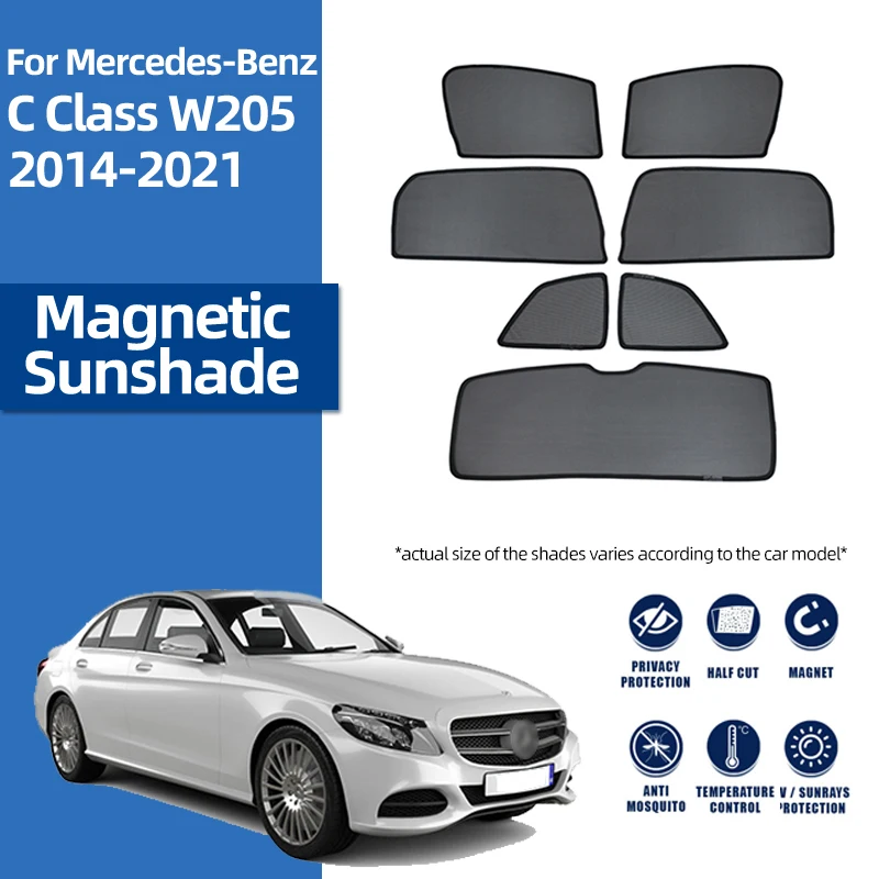 Mercedes Benz C Sınıfı için W205 2014-2021 180 200 araba güneşliği Visor Ön Arka Cam Perde Yan Pencere Güneş Gölge Siperliği